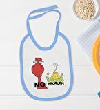 BK Kids No Problem Tasarımlı Mavi Bebek Body Zıbın ve Mama Önlüğü Hediye Seti-1