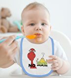 BK Kids No Problem Tasarımlı Mavi Bebek Body Zıbın ve Mama Önlüğü Hediye Seti-1