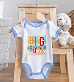 BK Kids Big Boss Tasarımlı Mavi Bebek Body Zıbın ve Mama Önlüğü Hediye Seti-1