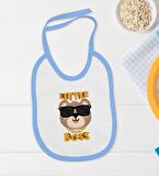 BK Kids Little Boss Tasarımlı Mavi Bebek Body Zıbın ve Mama Önlüğü Hediye Seti-1