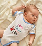 BK Kids Anne Baba Tasarımlı Mavi Bebek Body Zıbın-1