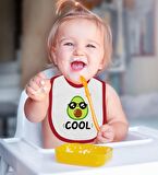 BK Kids Cool Tasarımlı Kırmızı Bebek Body Zıbın ve Mama Önlüğü Hediye Seti-1