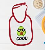 BK Kids Cool Tasarımlı Kırmızı Bebek Body Zıbın ve Mama Önlüğü Hediye Seti-1