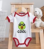 BK Kids Cool Tasarımlı Kırmızı Bebek Body Zıbın ve Mama Önlüğü Hediye Seti-1
