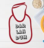 BK Kids Darlandum Tasarımlı Kırmızı Bebek Body Zıbın ve Mama Önlüğü Hediye Seti-2