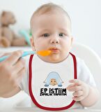 BK Kids Ep İstiim Zıpırlık Tasarımlı Kırmızı Bebek Body Zıbın ve Mama Önlüğü Hediye Seti-1