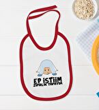 BK Kids Ep İstiim Zıpırlık Tasarımlı Kırmızı Bebek Body Zıbın ve Mama Önlüğü Hediye Seti-1