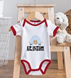 BK Kids Ep İstiim Zıpırlık Tasarımlı Kırmızı Bebek Body Zıbın ve Mama Önlüğü Hediye Seti-1