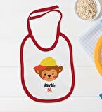 BK Kids Havalı Ol Tasarımlı Kırmızı Bebek Body Zıbın ve Mama Önlüğü Hediye Seti-1