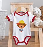 BK Kids Havalı Ol Tasarımlı Kırmızı Bebek Body Zıbın ve Mama Önlüğü Hediye Seti-1