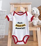 BK Kids Hopaliyim Tasarımlı Kırmızı Bebek Body Zıbın ve Mama Önlüğü Hediye Seti-1