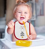 BK Kids İlk Dişim Çıktı Tasarımlı Kırmızı Bebek Body Zıbın ve Mama Önlüğü Hediye Seti-1