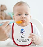 BK Kids Bu Işıltılı Hayatı Ben Seçmedim Tasarımlı Kırmızı Bebek Body Zıbın ve Mama Önlüğü Hediye Seti-1