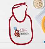 BK Kids Küçük Kahraman Tasarımlı Kırmızı Bebek Body Zıbın ve Mama Önlüğü Hediye Seti-1