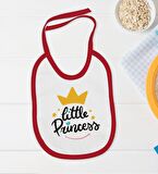 BK Kids Little Princess Tasarımlı Kırmızı Bebek Body Zıbın ve Mama Önlüğü Hediye Seti-1