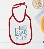 BK Kids Lord Of The Piiz Tasarımlı Kırmızı Bebek Body Zıbın ve Mama Önlüğü Hediye Seti-1