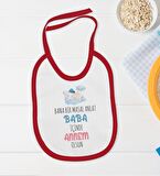 BK Kids Masal Anlat Baba Tasarımlı Kırmızı Bebek Body Zıbın ve Mama Önlüğü Hediye Seti-1