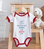 BK Kids Masal Anlat Baba Tasarımlı Kırmızı Bebek Body Zıbın ve Mama Önlüğü Hediye Seti-1