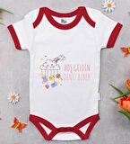 BK Kids Hoş Geldin Bebek Tasarımlı Kırmızı Bebek Body Zıbın-1