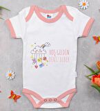 BK Kids Hoş Geldin Bebek Tasarımlı Pembe Bebek Body Zıbın-1