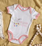 BK Kids Hoş Geldin Bebek Tasarımlı Pembe Bebek Body Zıbın-1