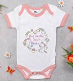 BK Kids Hoş Geldin Bebek Tasarımlı Pembe Bebek Body Zıbın-3