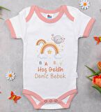 BK Kids Hoş Geldin Bebek Tasarımlı Pembe Bebek Body Zıbın-10
