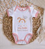 BK Kids Hoş Geldin Bebek Tasarımlı Pembe Bebek Body Zıbın-10