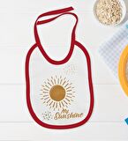 BK Kids My Sunshine Tasarımlı Kırmızı Bebek Body Zıbın ve Mama Önlüğü Hediye Seti-1