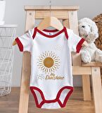 BK Kids My Sunshine Tasarımlı Kırmızı Bebek Body Zıbın ve Mama Önlüğü Hediye Seti-1