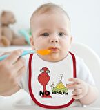 BK Kids No Problem Tasarımlı Kırmızı Bebek Body Zıbın ve Mama Önlüğü Hediye Seti-1