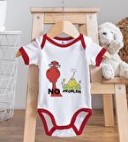 BK Kids No Problem Tasarımlı Kırmızı Bebek Body Zıbın ve Mama Önlüğü Hediye Seti-1