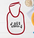 BK Kids Riv Riv Etma Tasarımlı Kırmızı Bebek Body Zıbın ve Mama Önlüğü Hediye Seti-1