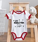 BK Kids Rizeliyim Ne Oldi Tasarımlı Kırmızı Bebek Body Zıbın ve Mama Önlüğü Hediye Seti-1
