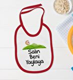 BK Kids Salın Beni Yaylaya Tasarımlı Kırmızı Bebek Body Zıbın ve Mama Önlüğü Hediye Seti-1