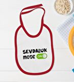 BK Kids Sevdaluk Mode Tasarımlı Kırmızı Bebek Body Zıbın ve Mama Önlüğü Hediye Seti-1