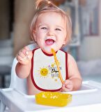 BK Kids Sıkıntı Yok Dayım Halleder Tasarımlı Kırmızı Bebek Body Zıbın ve Mama Önlüğü Hediye Seti-1