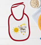 BK Kids Sıkıntı Yok Dayım Halleder Tasarımlı Kırmızı Bebek Body Zıbın ve Mama Önlüğü Hediye Seti-1