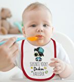 BK Kids Sıkıntı Yok Dedem Halleder Tasarımlı Kırmızı Bebek Body Zıbın ve Mama Önlüğü Hediye Seti-1