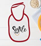 BK Kids Smile Tasarımlı Kırmızı Bebek Body Zıbın ve Mama Önlüğü Hediye Seti-2