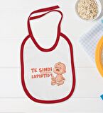 BK Kids Te Şindi Koparacam Tasarımlı Kırmızı Bebek Body Zıbın ve Mama Önlüğü Hediye Seti-1