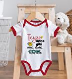 BK Kids Teyze Anne Gibi Tasarımlı Kırmızı Bebek Body Zıbın ve Mama Önlüğü Hediye Seti-1