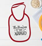 BK Kids Princess Has Arrived Tasarımlı Kırmızı Bebek Body Zıbın ve Mama Önlüğü Hediye Seti-1