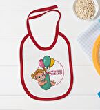 BK Kids Tiizesinin Kızçesi Tasarımlı Kırmızı Bebek Body Zıbın ve Mama Önlüğü Hediye Seti-1