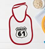 BK Kids Trabzon Tasarımlı Kırmızı Bebek Body Zıbın ve Mama Önlüğü Hediye Seti-1