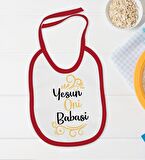 BK Kids Yesun Oni Babasi Tasarımlı Kırmızı Bebek Body Zıbın ve Mama Önlüğü Hediye Seti-1