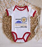 BK Kids Kişiye Özel Amcamı Çok Seviyorum Tasarımlı Kırmızı Bebek Body Zıbın-1