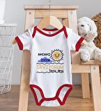 BK Kids Kişiye Özel Amcamı Çok Seviyorum Tasarımlı Kırmızı Bebek Body Zıbın-1