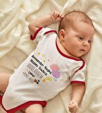 BK Kids Kişiye Özel Anneannem Tasarımlı Kırmızı Bebek Body Zıbın-1