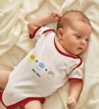 BK Kids Kişiye Özel Annem Babam Ben Tasarımlı Kırmızı Bebek Body Zıbın-1